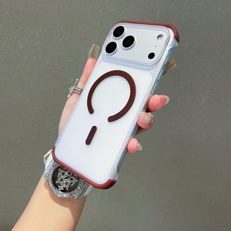 Ultra Thin Frameless Phone Cover - เคสโทรศัพท์แบบกึ่งหุ้มไร้ขอบระดับพรีเมียมสำหรับ Magsafe สำหรับ iPhone 18 Pro