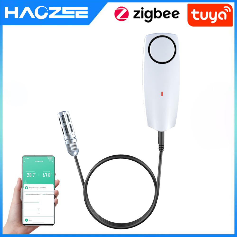 Power Banks - Haozee Tuya Smart Zigbee เครื่องวัดอุณหภูมิไฮโกรมิเตอร์พร้อมอุณหภูมิภายนอกชาร์จ USB