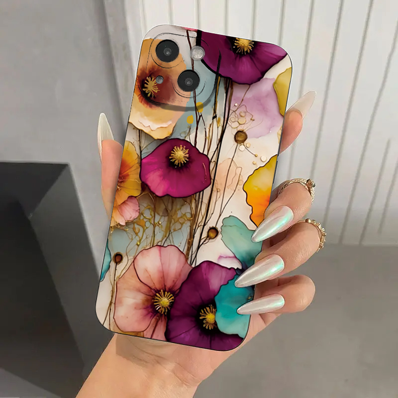 Vintage Floral Pattern Soft Case - เคสโทรศัพท์ลายดอกไม้สไตล์วินเทจ วัสดุ TPU นิ่ม ป้องกัน สำหรับ