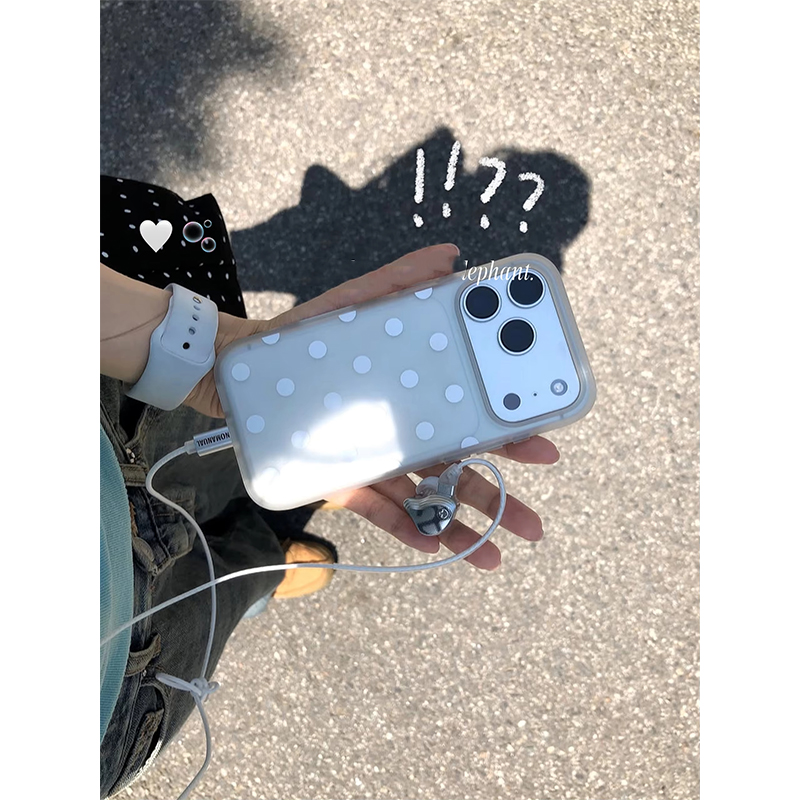 Clear Shockproof Bumper Case - เคสโทรศัพท์ลายจุดสีขาวใสแบบเรียบง่ายสำหรับ iPhone 17 16 15 14