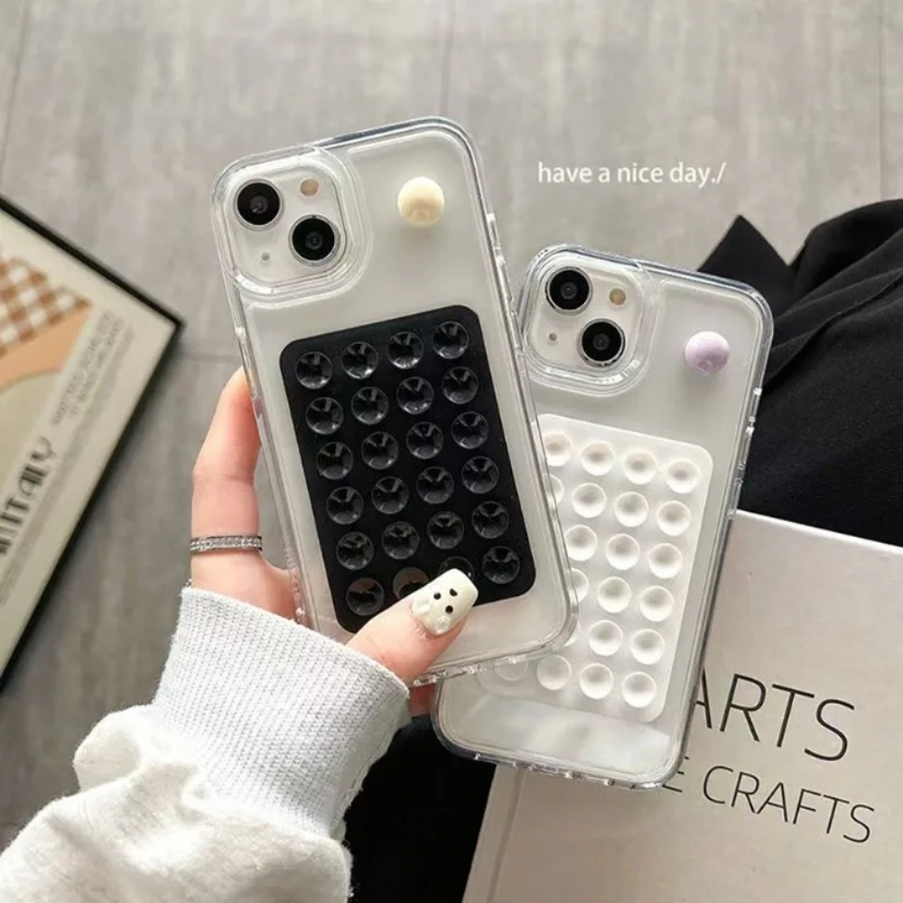 Phone Cases - แผ่นยึดโทรศัพท์ซิลิโคนแบบดูดติดผนังอเนกประสงค์ ฐานยึดแบบสี่เหลี่ยม กันลื่น ติดด้านเดียว แบบแปะหลังโทรศัพท์