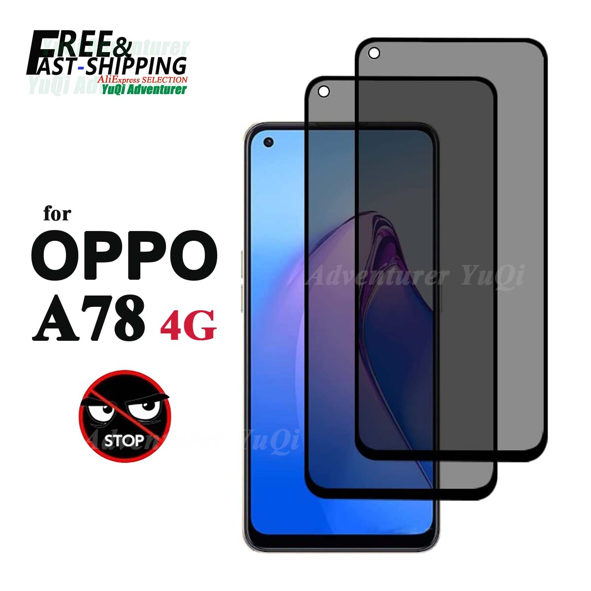 Anti Spy Privacy Glass Case - ป้องกันหน้าจอสอดแนมสำหรับ OPPO A78 4G กระจกนิรภัย9H กันรอยขีดข่วนเคสอลูมิเนียมสูงเป็นมิตร