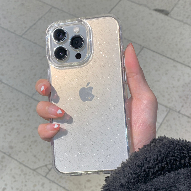 Clear Shockproof Bumper Case - โปร่งใสง่ายGlitterเคสโทรศัพท์สําหรับiPhone 16 15 14 13 12