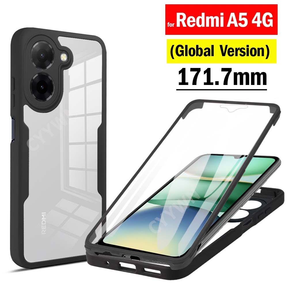 Screen Protectors - 360 ตัวป้องกันหน้าจอแบบเต็มตัวเคสใสสำหรับเรดมี่ A5 4G ทั่วโลกขนาด 171