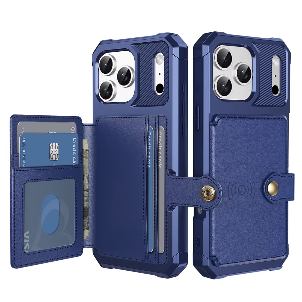 Leather Wallet Card Holder Phone Cover - เคสโทรศัพท์แบบกระเป๋าใส่บัตรสำหรับ Apple iPhone 18 17 Air