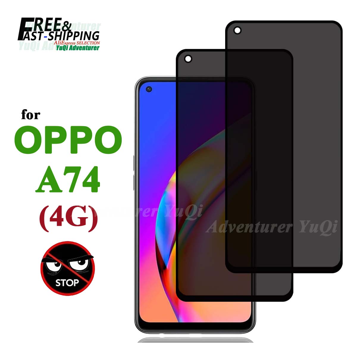 Anti Spy Privacy Glass Case - Anti Spy Screen Protector สําหรับ OPPO