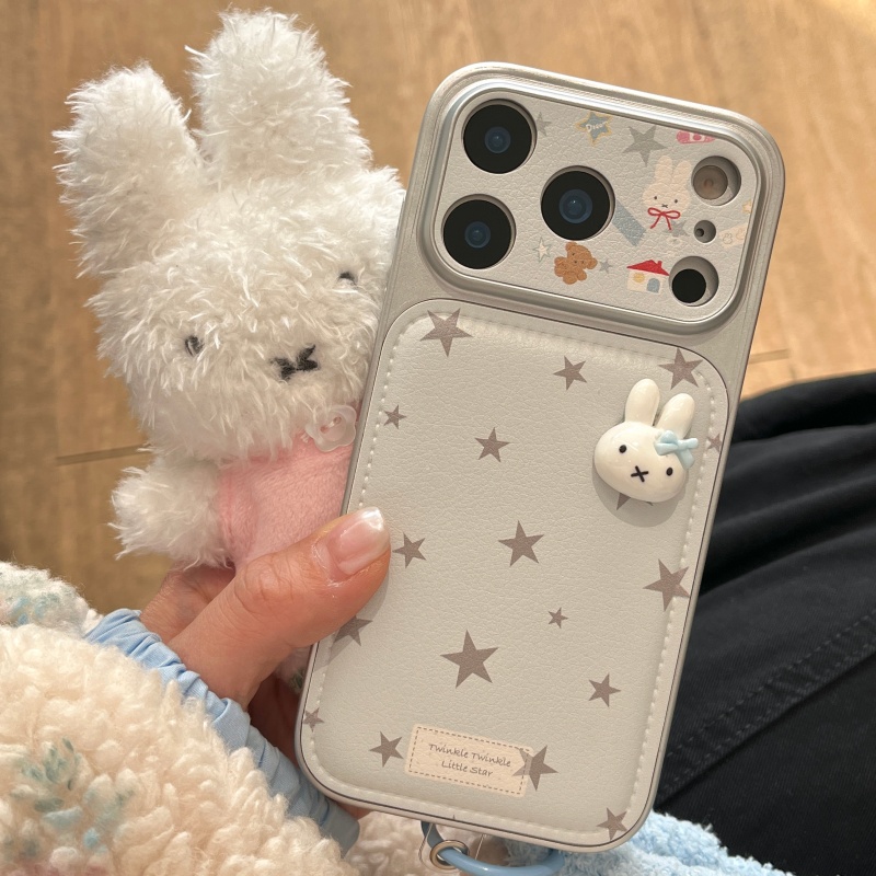Cute Cartoon Wrist Strap Silicone Case - เคสโทรศัพท์หนังลายการ์ตูนมิฟฟี่ 3 มิติ น่ารัก หรูหรา สำหรับ