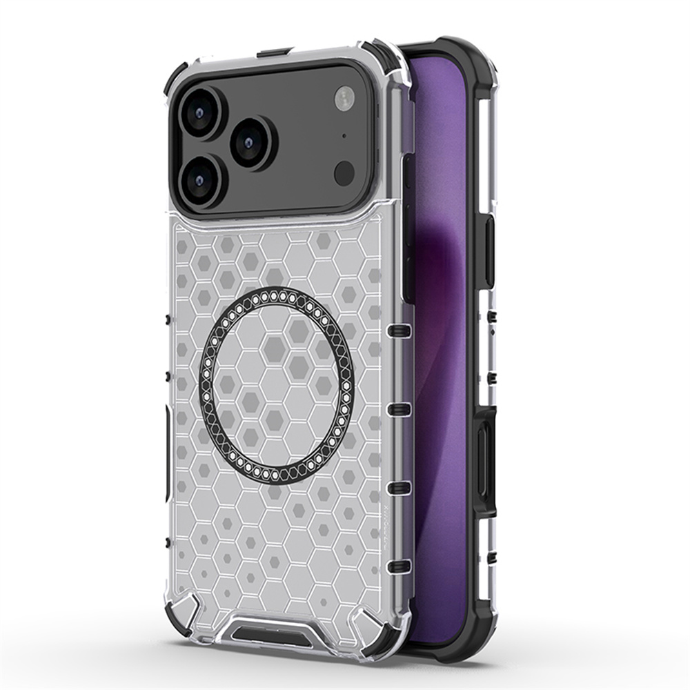 Clear Shockproof Bumper Case - Luxury Clearเกราะรังผึ้งแม่เหล็กสําหรับiPhone 17 Air 16 15