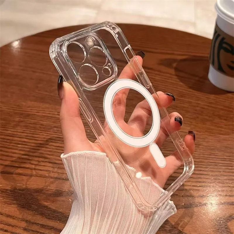 Clear Shockproof Bumper Case - เคสโทรศัพท์แม่เหล็กสำหรับชาร์จไร้สาย Magsafe รุ่นดั้งเดิม สำหรับ iPhone 16