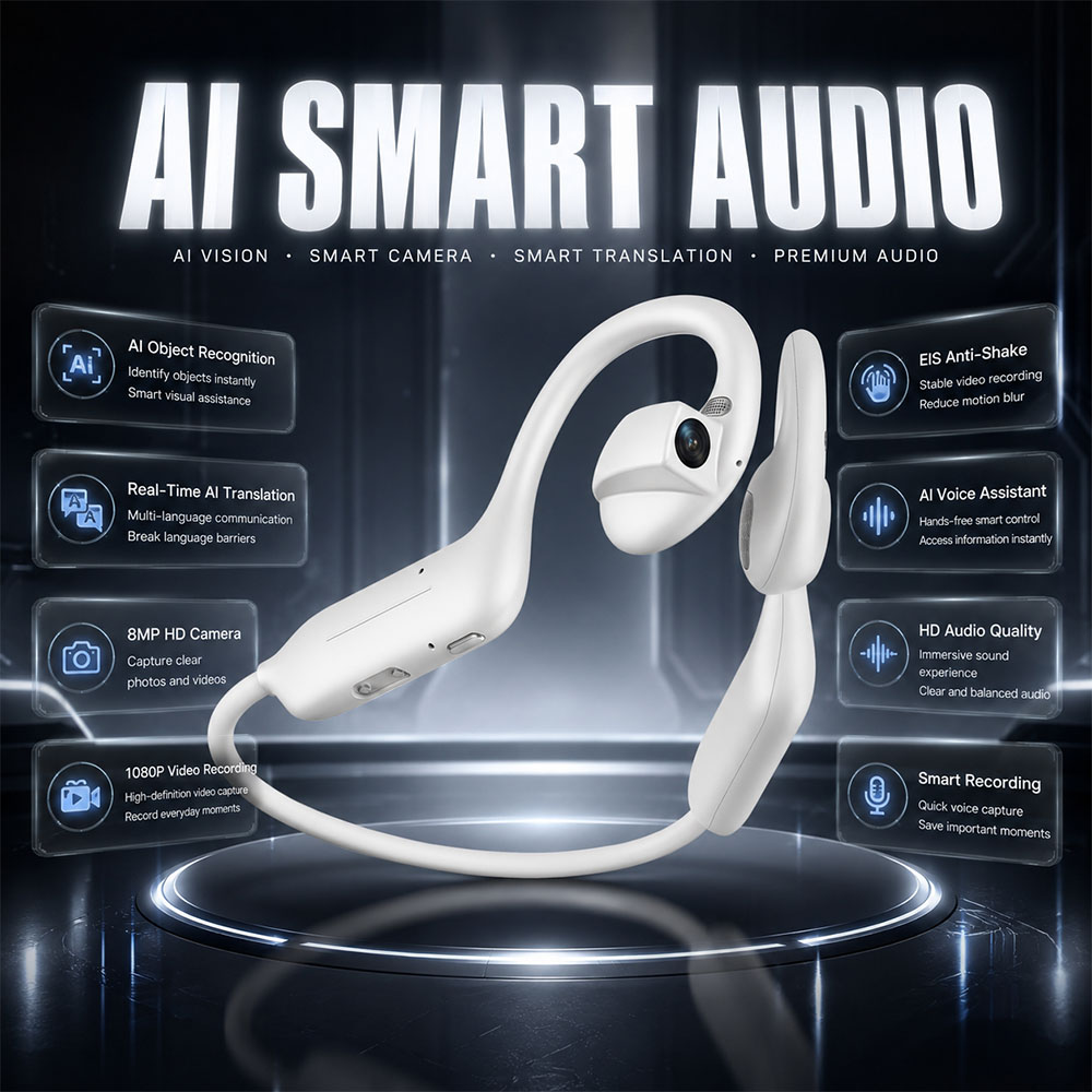 Earphones - หูฟังบลูทูธ UHD 1080P รุ่นใหม่ พร้อมกล้อง 800W