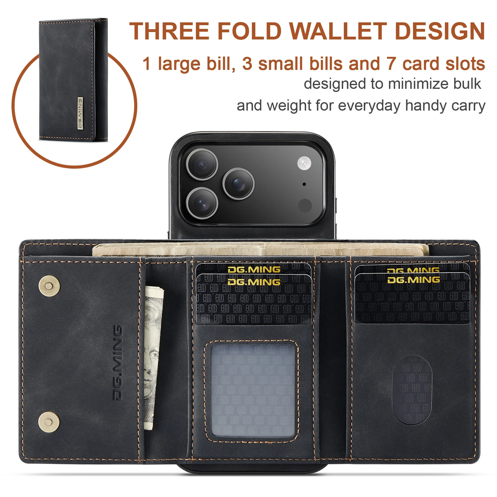เคสโทรศัพท์สำหรับ iPhone 17 Pr - Leather Wallet Card Holder Phone Cover บทวิจารณ์และราคา