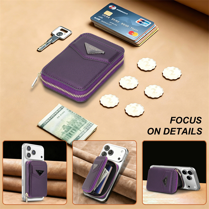 ซิปกระเป๋าใส่บัตรสำหรับแอปเปิ้ - Leather Wallet Card Holder Phone Cover บทวิจารณ์และราคา