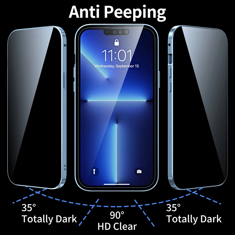 เคสโทรศัพท์แม่เหล็กโลหะพร้อมกร - Anti Spy Privacy Glass Case บทวิจารณ์และราคา