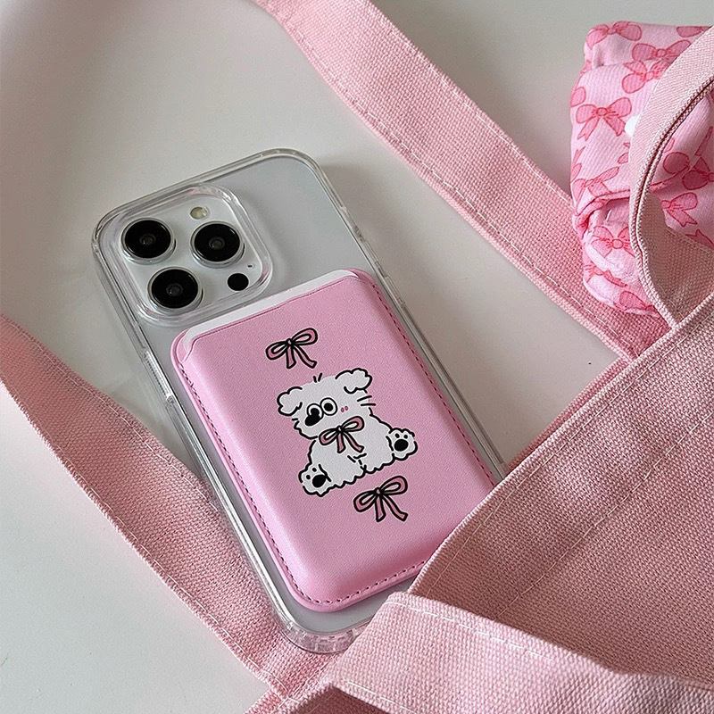 เคสโทรศัพท์ลายการ์ตูนน้องหมาน่ - Leather Wallet Card Holder Phone Cover บทวิจารณ์และราคา