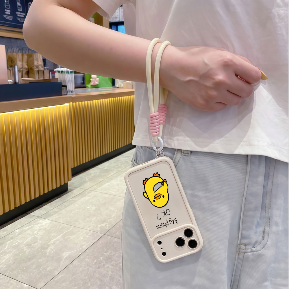 เคสโทรศัพท์ลายการ์ตูนเป็ดน่ารั - Cute Cartoon Wrist Strap Silicone Case บทวิจารณ์และราคา