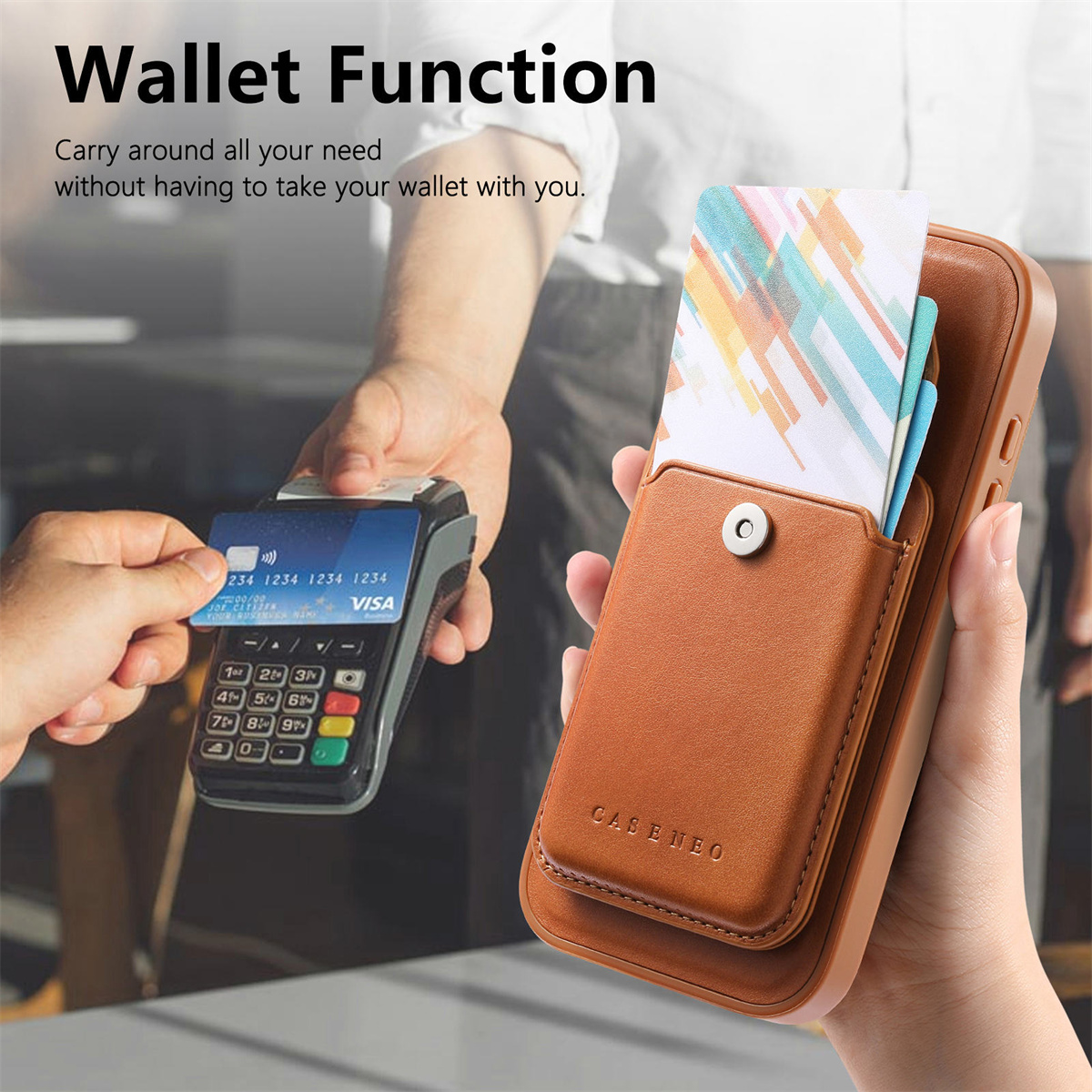 เคสโทรศัพท์หนังแบบถอดได้ 2 in  - Leather Wallet Card Holder Phone Cover บทวิจารณ์และราคา