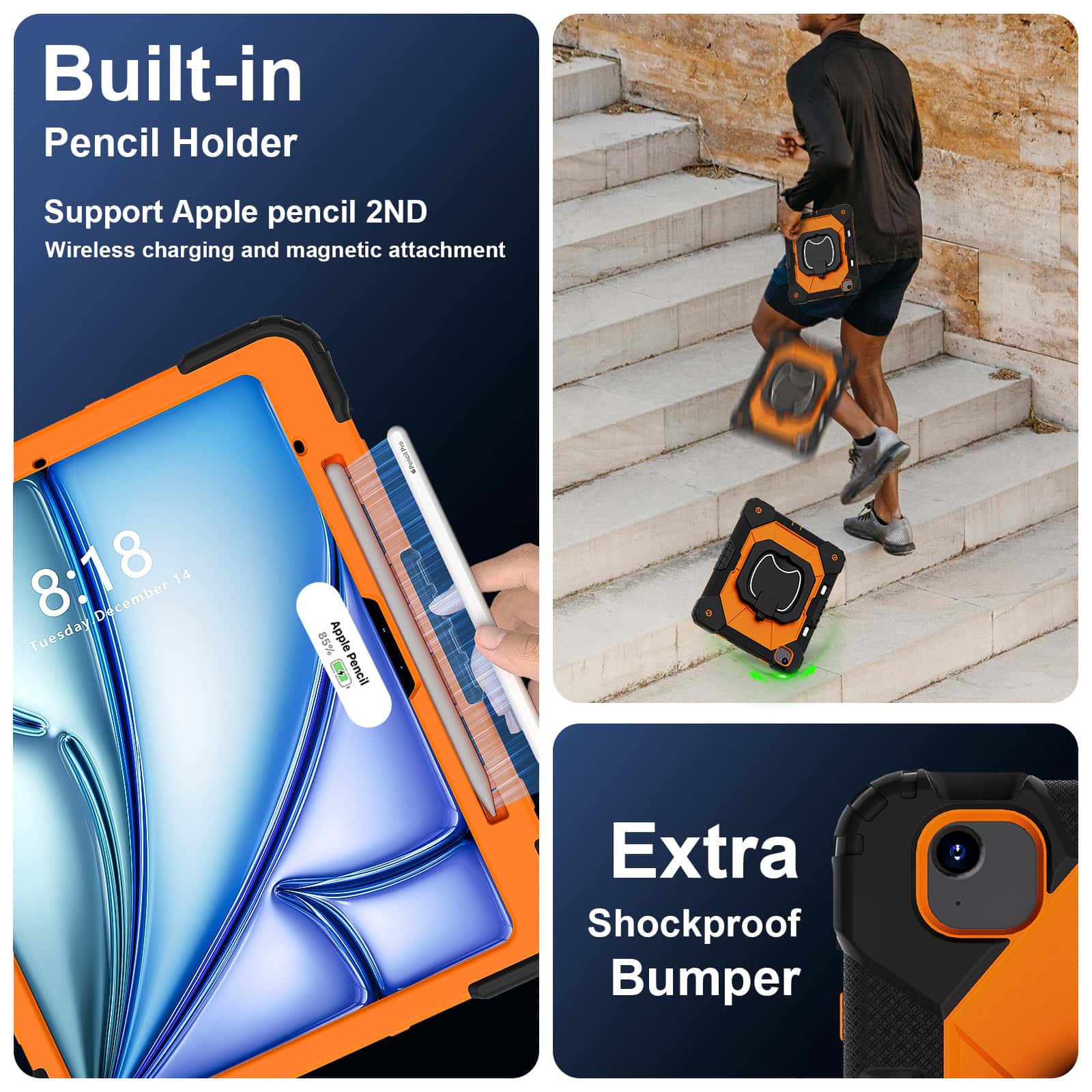 เคสสำหรับ iPad Pro 13 M5 Air 1 - Heavy Duty 360 Full Body Protective Case บทวิจารณ์และราคา