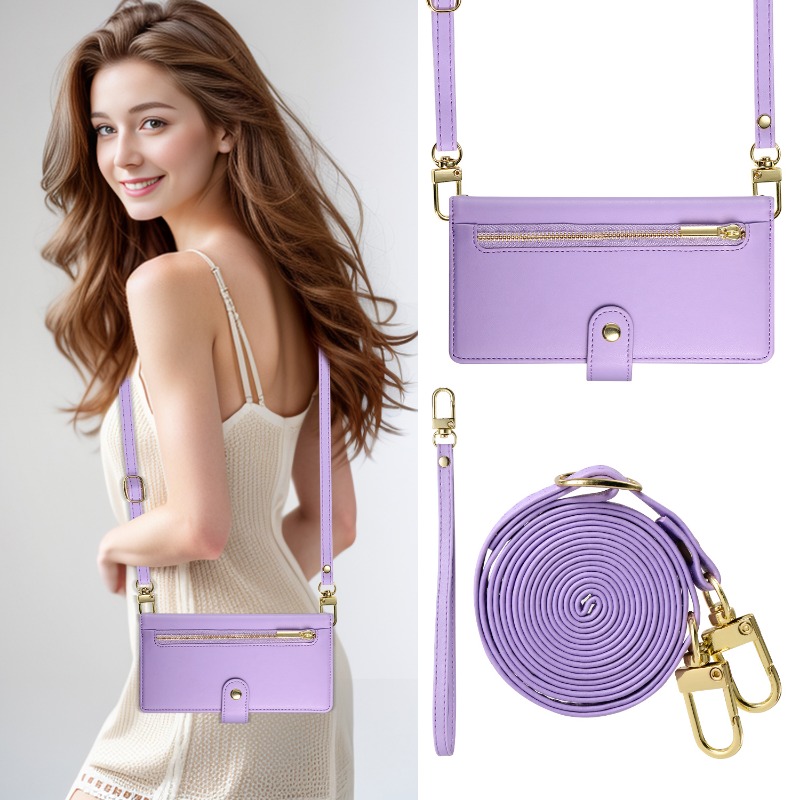 เคสโทรศัพท์แบบซิปสะพายข้างสำหร - Leather Wallet Card Holder Phone Cover บทวิจารณ์และราคา